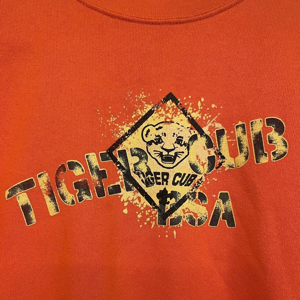 Vintage Tiger Cub Scouts Sweatshirt Youth Medium Uniform Orange Scouting America - Picture 5 of 5